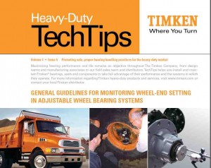 General Guidelines for Monitoring Wheel-End Setting in Adjustable Wheel Bearing Systems